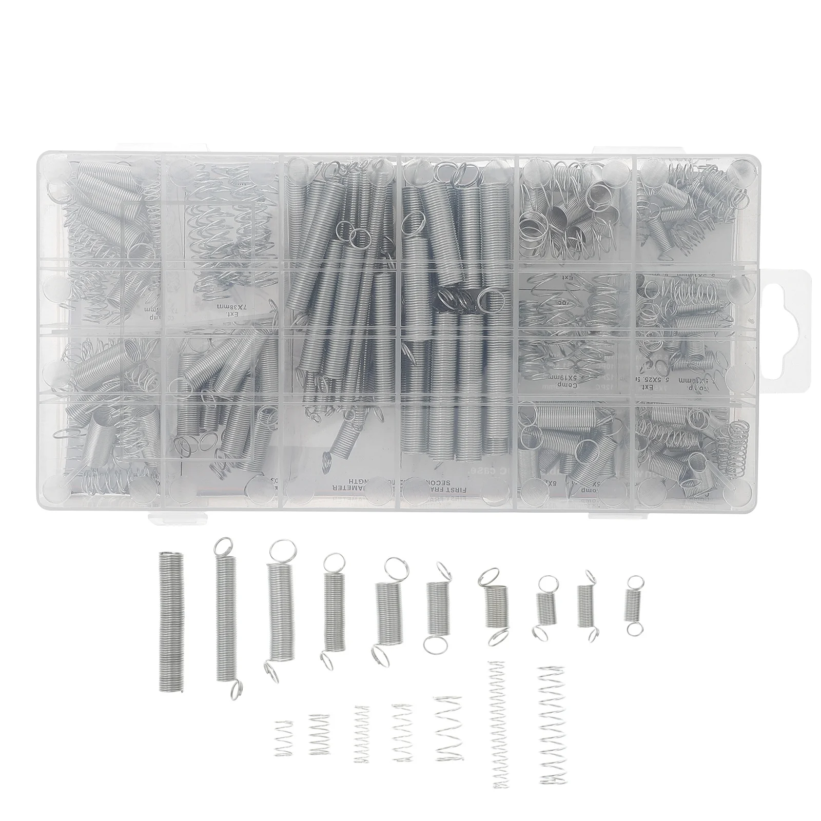 200Pcs Extension Spring Assortment Spiral Galvanized Set Resilient Durable for Automotive Appliances Medical Electronics 
200Pcs Extension Spring Assortment Spiral Galvanized Set Resilient Durable for Automotive Appliances Medical Electronics