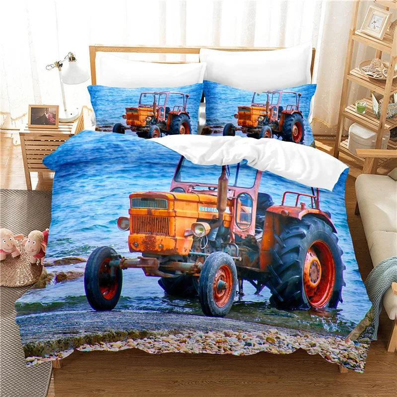 Bedclothes Duvet Cover Set Retro Motorcycle Tractor Bed Cover Bedroom Comforter Set Queen Size Fashion Personality Bedding New
Bedclothes Duvet Cover Set Retro Motorcycle Tractor Bed Cover Bedroom Comforter Set Queen Size Fashion Personality Bedding New