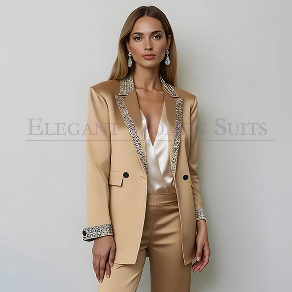 Luxury Evening Women's Suits High Quality Double Breasted Peak Lapel Straight 2 Piece Jacket Pants Formal Female Clothing
Luxury Evening Women's Suits High Quality Double Breasted Peak Lapel Straight 2 Piece Jacket Pants Formal Female Clothing