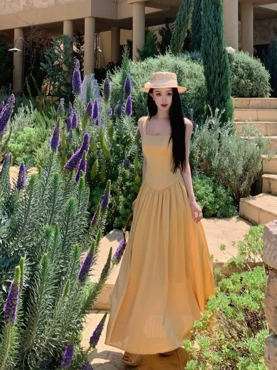 Retro Square Collar Unique Beautiful Yunnan Dali Vacation Dress Women Summer New Waist Cinch Long Skirt Elegant Chic Style
Retro Square Collar Unique Beautiful Yunnan Dali Vacation Dress Women Summer New Waist Cinch Long Skirt Elegant Chic Style