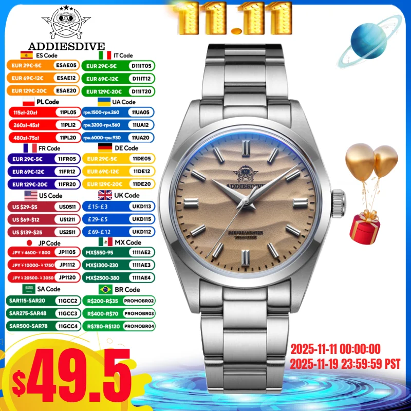 ADDIESDIVE Top Brand 36mm Men's Watch Outdoor Sports Bubble Mirror Pot Cover Glass 10Bar Quartz Wristwatches Relogios Masculino
ADDIESDIVE Top Brand 36mm Men's Watch Outdoor Sports Bubble Mirror Pot Cover Glass 10Bar Quartz Wristwatches Relogios Masculino