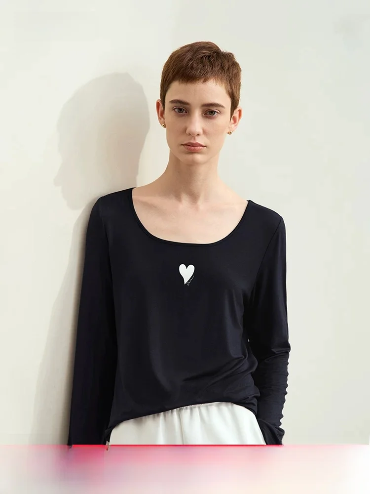 Spring New Casual Sle Long Sve U-Ne Cotton T-irt Women Basic Love Print Top Comfortable Breathable Spring Faion
Spring New Casual Sle Long Sve U-Ne Cotton T-irt Women Basic Love Print Top Comfortable Breathable Spring Faion
