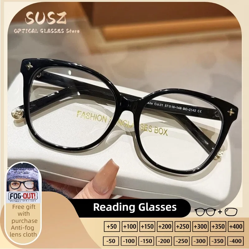 SUSZ New Square Oversize Frame Anti Blue Light Myopia Eyewear Anti-reflection Reading Glasses Customizable Progressive Glasses
SUSZ New Square Oversize Frame Anti Blue Light Myopia Eyewear Anti-reflection Reading Glasses Customizable Progressive Glasses