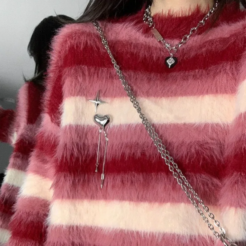 Women Autumn Winter Korean Simplicity Office Lady Color Blocking O-neck Waterproof Mink Women Clothes All-match Loose Pullover
Women Autumn Winter Korean Simplicity Office Lady Color Blocking O-neck Waterproof Mink Women Clothes All-match Loose Pullover