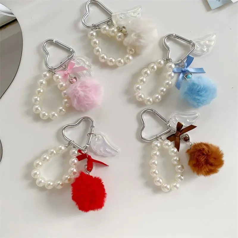 Cute Pearl Chain Bow Fur Ball Wings Love Buckle Keychain Pendants Bag Hanging Backpack Charms Phone Chain Keyring Birthday Gifts
Cute Pearl Chain Bow Fur Ball Wings Love Buckle Keychain Pendants Bag Hanging Backpack Charms Phone Chain Keyring Birthday Gifts
