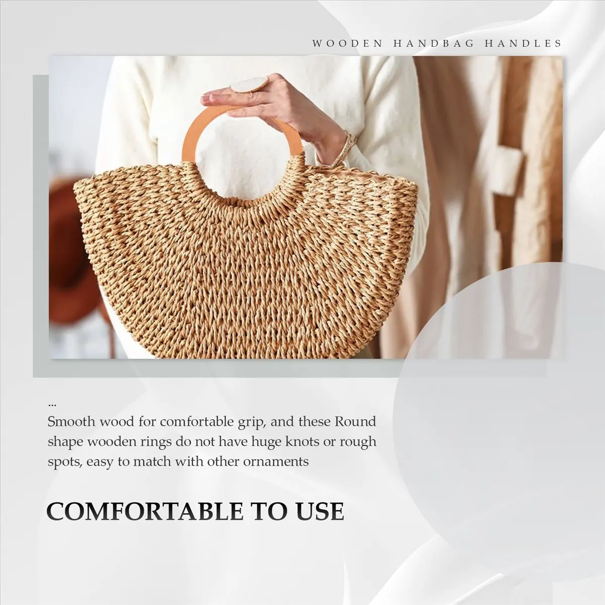 ABQR 4PCS Wooden Round Shaped Handles Replacement for Handmade Bag Handbags Purse Handles
ABQR 4PCS Wooden Round Shaped Handles Replacement for Handmade Bag Handbags Purse Handles