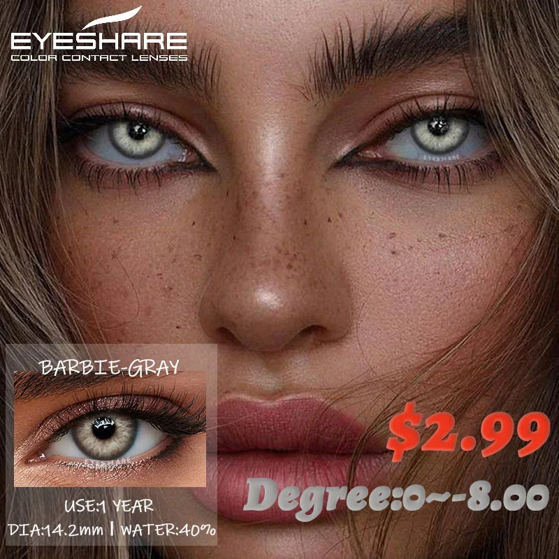 EYESHARE 1Pair Myopia Lenses Colored Contact Lenses Eyes with Degree Lenses Brown Contacts Gray Pupils Yearly Nature Soft Lens
EYESHARE 1Pair Myopia Lenses Colored Contact Lenses Eyes with Degree Lenses Brown Contacts Gray Pupils Yearly Nature Soft Lens