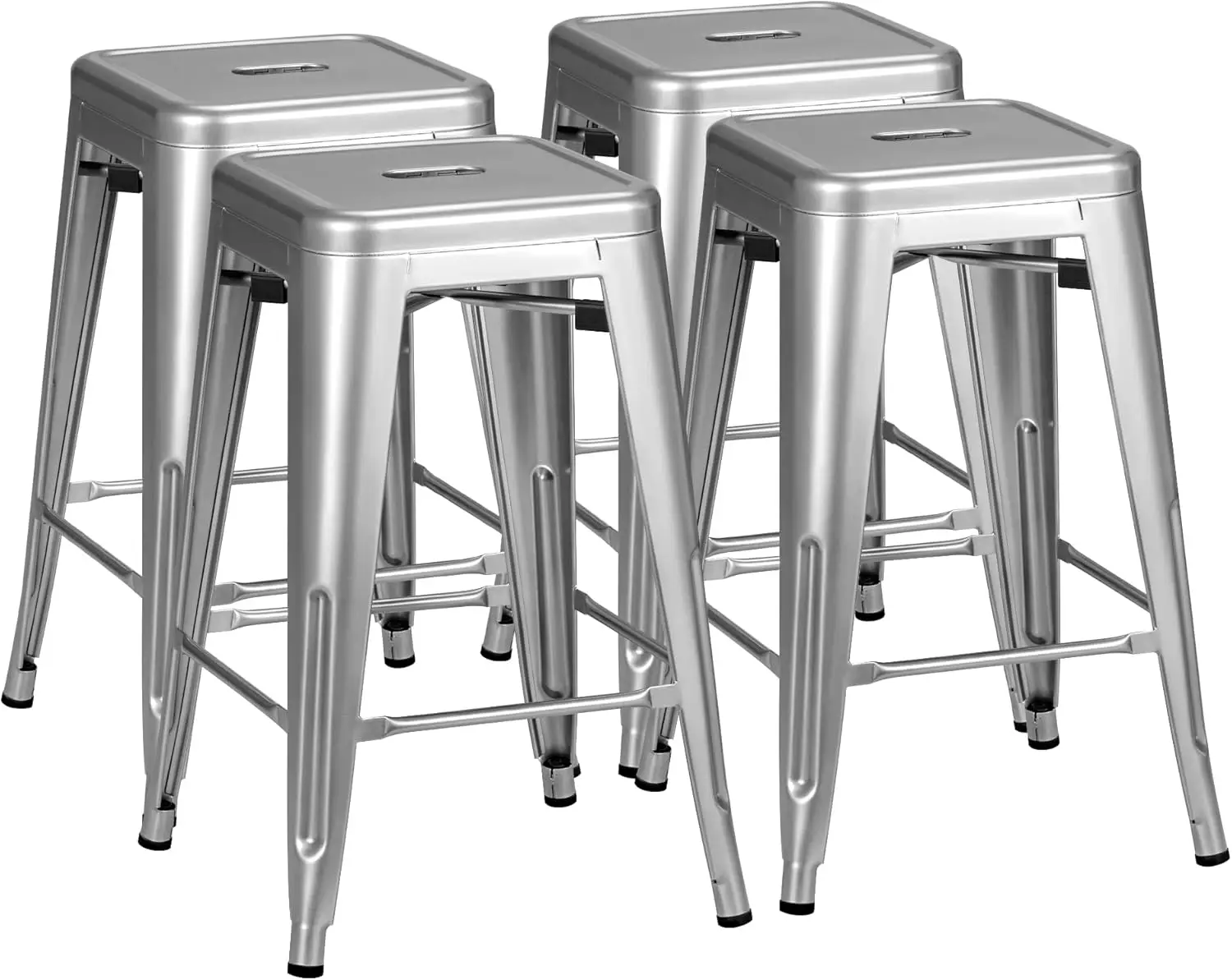 24 Inch Metal Bar Stools Set of 4, Counter Height Bar Stools Height High Backless Stools Industrial Stackable Bar Chairs for
24 Inch Metal Bar Stools Set of 4, Counter Height Bar Stools Height High Backless Stools Industrial Stackable Bar Chairs for