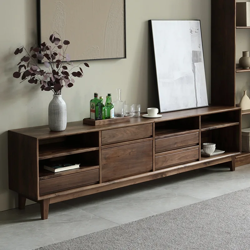 Black walnut solid wood TV cabinet full solid wood drawer floor cabinet household log
Black walnut solid wood TV cabinet full solid wood drawer floor cabinet household log