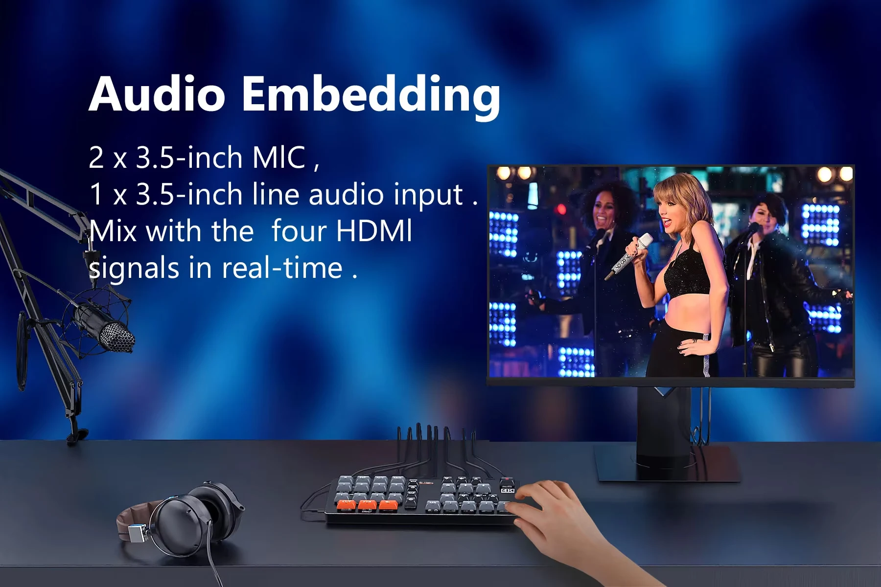 2025 4K HDMI Live Streaming Multi Video Switcher Mixer Switcher Support Aux Microphone Video Mixer Switcher Live
2025 4K HDMI Live Streaming Multi Video Switcher Mixer Switcher Support Aux Microphone Video Mixer Switcher Live