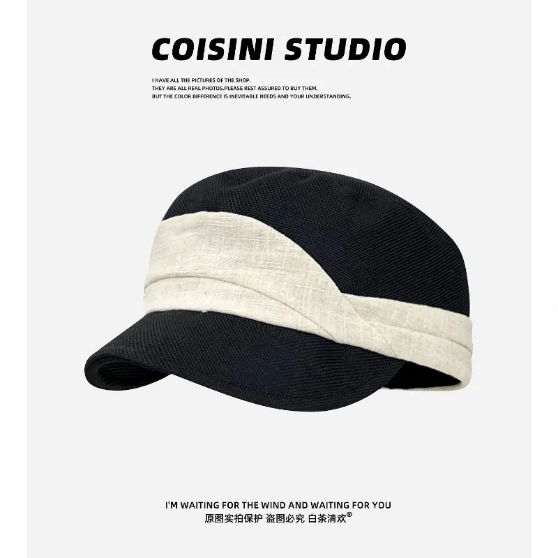 New Literary Color Matching Breathable Linen Flat-top Berets for Women Summer Sun Protection Versatile Retro Equestrian Hats
New Literary Color Matching Breathable Linen Flat-top Berets for Women Summer Sun Protection Versatile Retro Equestrian Hats