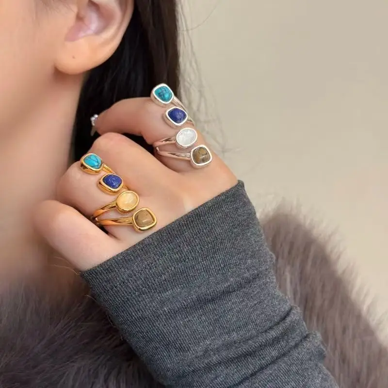 Boho Faux Gemstone Open Adjustable Ring Turquoise Lapis Lazuli Style Stackable Metal Finger Rings For Women Vintage Jewelry Gift
Boho Faux Gemstone Open Adjustable Ring Turquoise Lapis Lazuli Style Stackable Metal Finger Rings For Women Vintage Jewelry Gift