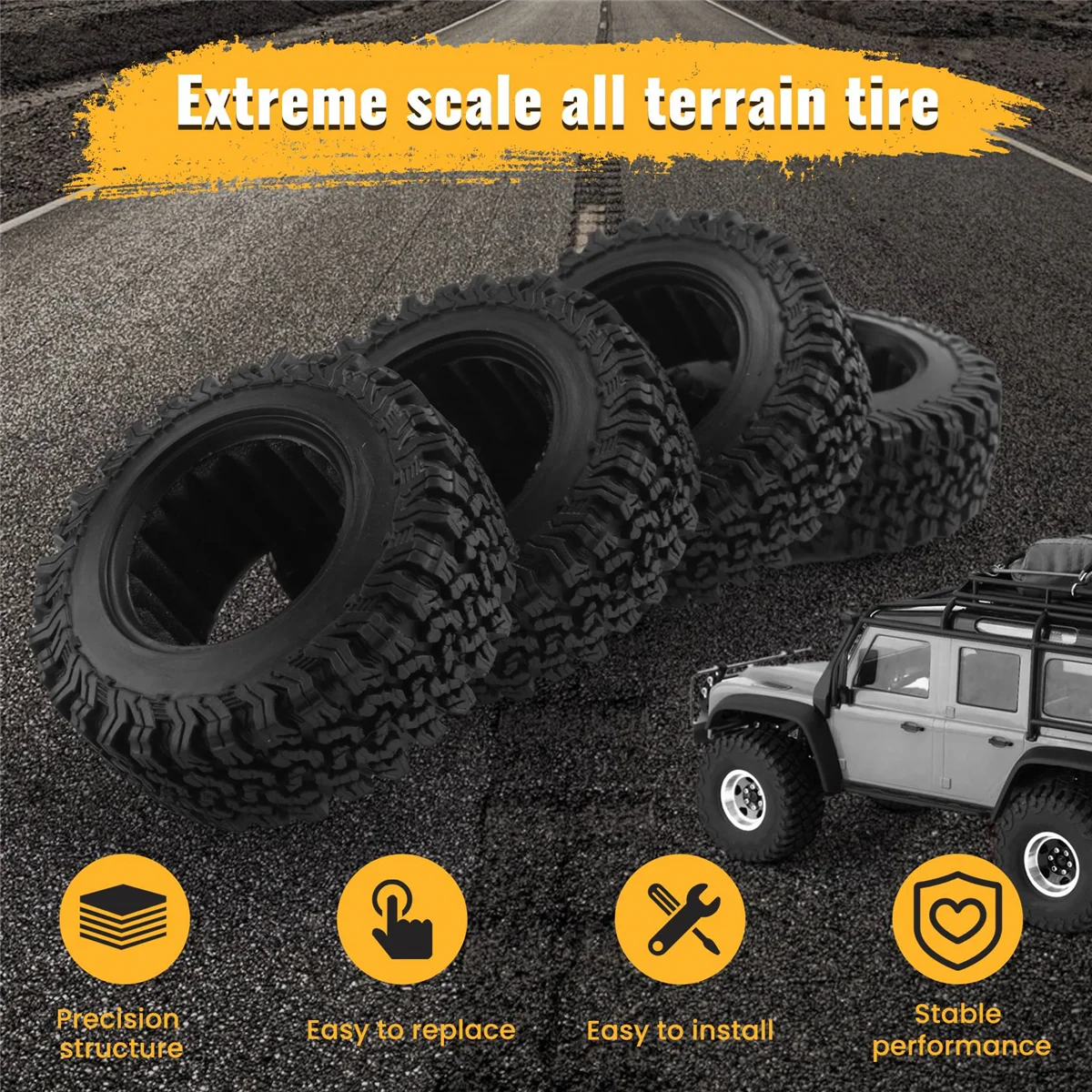 4PCS 90mm 1.9 Rubber Tire Wheel Tyres for 1/10 RC Crawler Car Traxxas TRX4 RC4WD D90 Axial SCX10 II III Redcat MST Rich
4PCS 90mm 1.9 Rubber Tire Wheel Tyres for 1/10 RC Crawler Car Traxxas TRX4 RC4WD D90 Axial SCX10 II III Redcat MST Rich