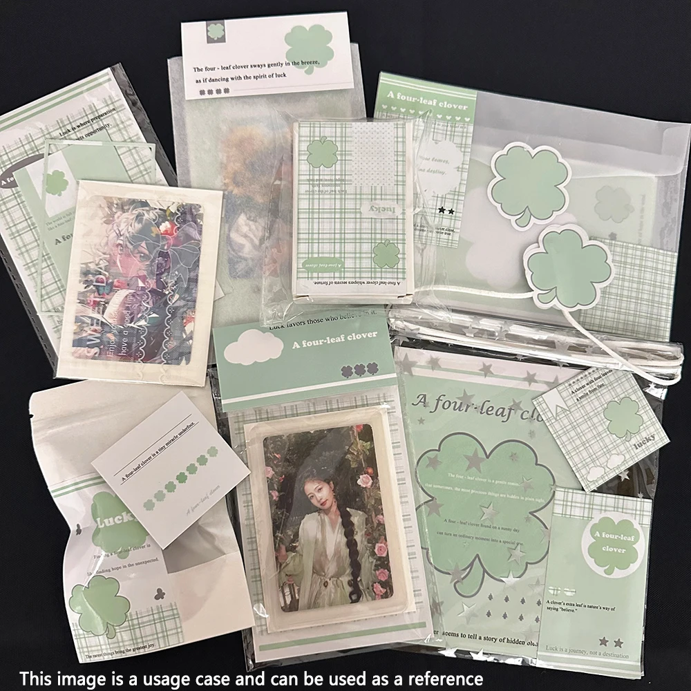 154pcs four-leaf clover Design DIY packaging decorating set-foldable card,sticker,OPP self-adhesive bag-used Kpop,Birthday gift
154pcs four-leaf clover Design DIY packaging decorating set-foldable card,sticker,OPP self-adhesive bag-used Kpop,Birthday gift