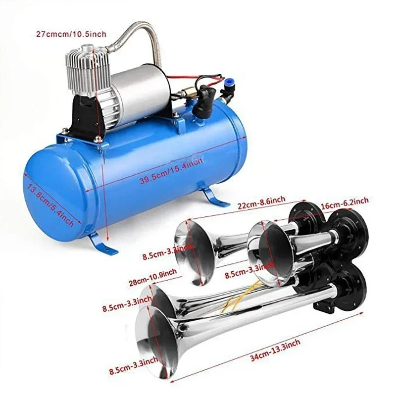 Upgrade Four Tube Air Horn Modified Car Air Pump 12V 150psi 3L/6L Air Compressor
Upgrade Four Tube Air Horn Modified Car Air Pump 12V 150psi 3L/6L Air Compressor