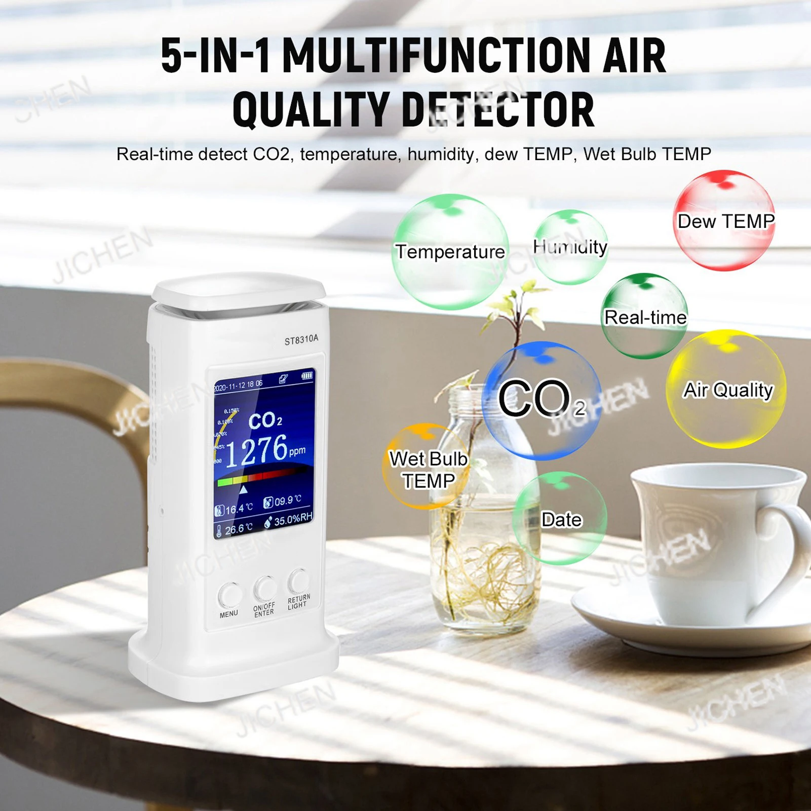 ST8310A Carbon Dioxide Tester Recorder Air Quality Detector Temperature Humidity Monitor 80000 Group Data Record Volume 100-240V
ST8310A Carbon Dioxide Tester Recorder Air Quality Detector Temperature Humidity Monitor 80000 Group Data Record Volume 100-240V