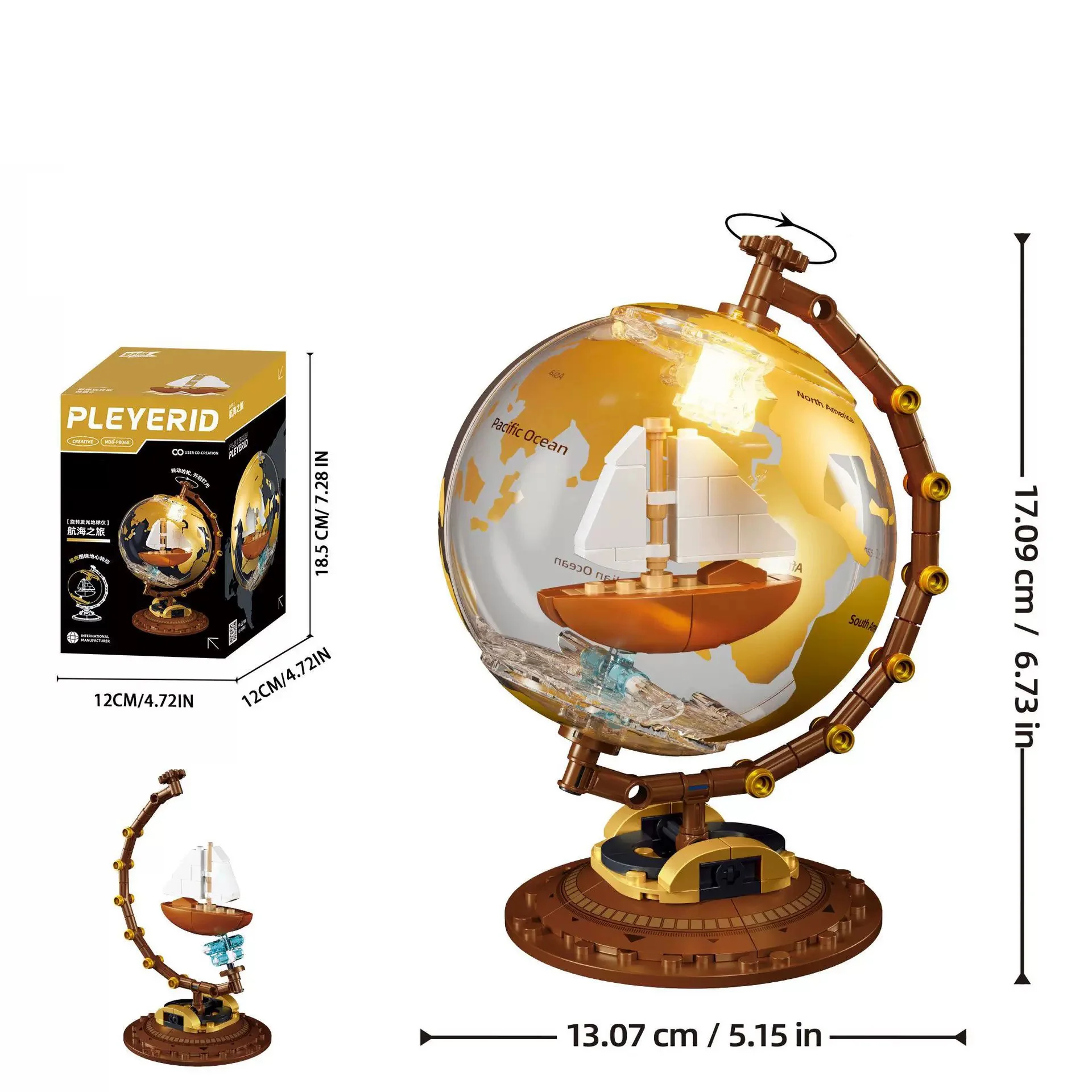 M38-P8068 building block luminous globe, building block space trendy toy, educational assembly, boys' and girls' toy gift
M38-P8068 building block luminous globe, building block space trendy toy, educational assembly, boys' and girls' toy gift