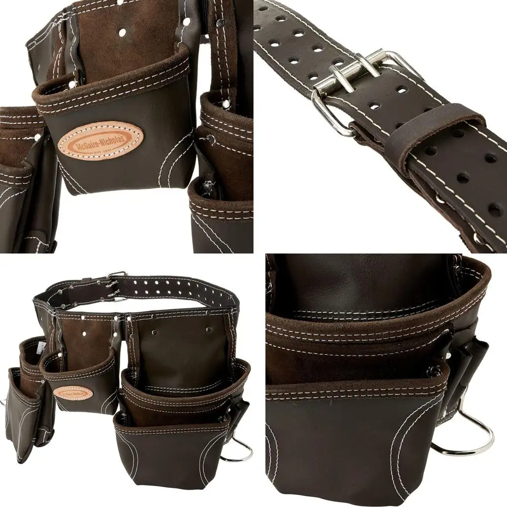 Brown Leather Contractor's Utility Apron with Durable Tool Belt, One Size
Brown Leather Contractor's Utility Apron with Durable Tool Belt, One Size