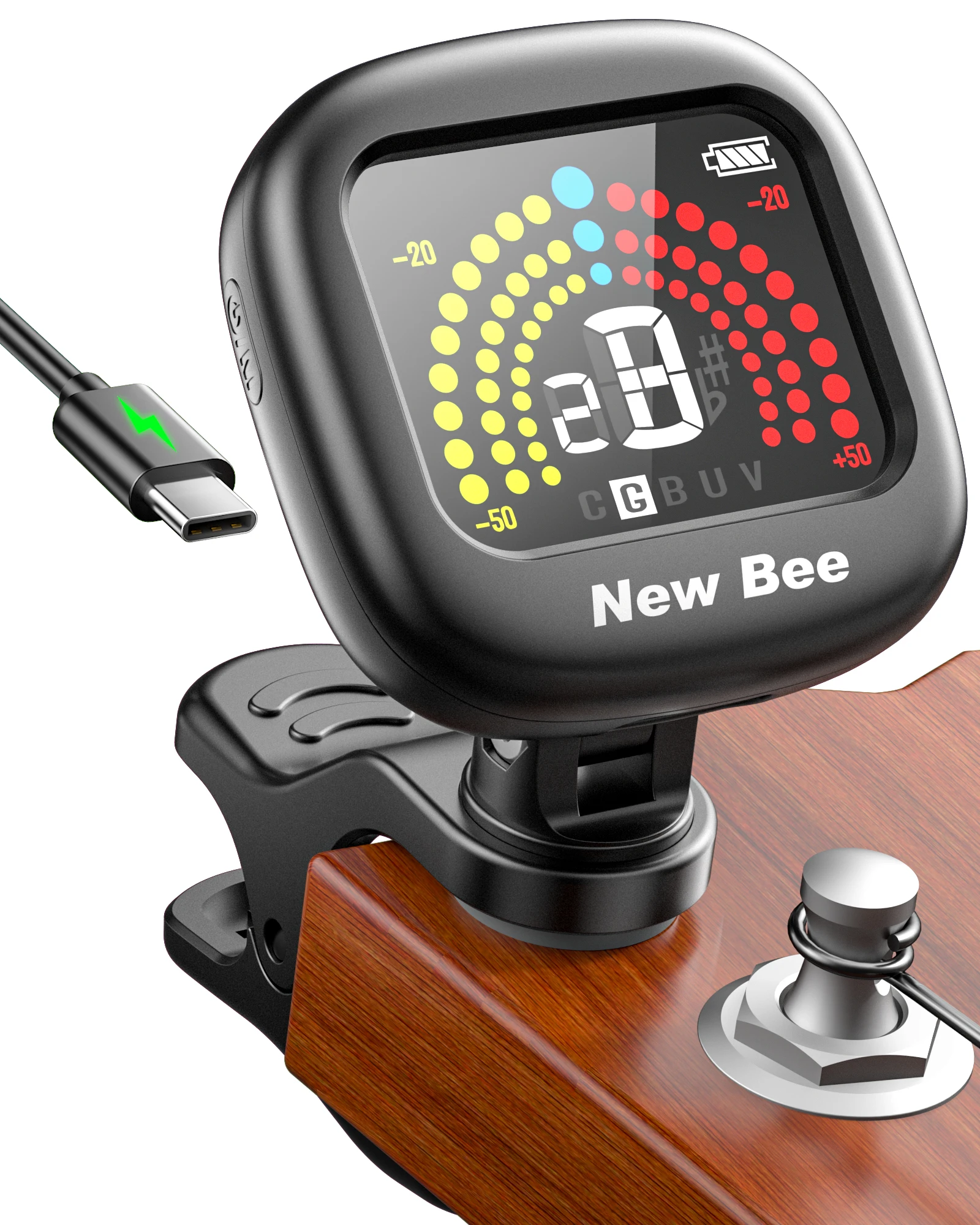 New Bee GT40 Guitar Tuner Clip-On Color Screen 360° Rotatable Acoustic Chromatic Open Tuning for Guitar Bass Ukulel Violin Cello
New Bee GT40 Guitar Tuner Clip-On Color Screen 360° Rotatable Acoustic Chromatic Open Tuning for Guitar Bass Ukulel Violin Cello