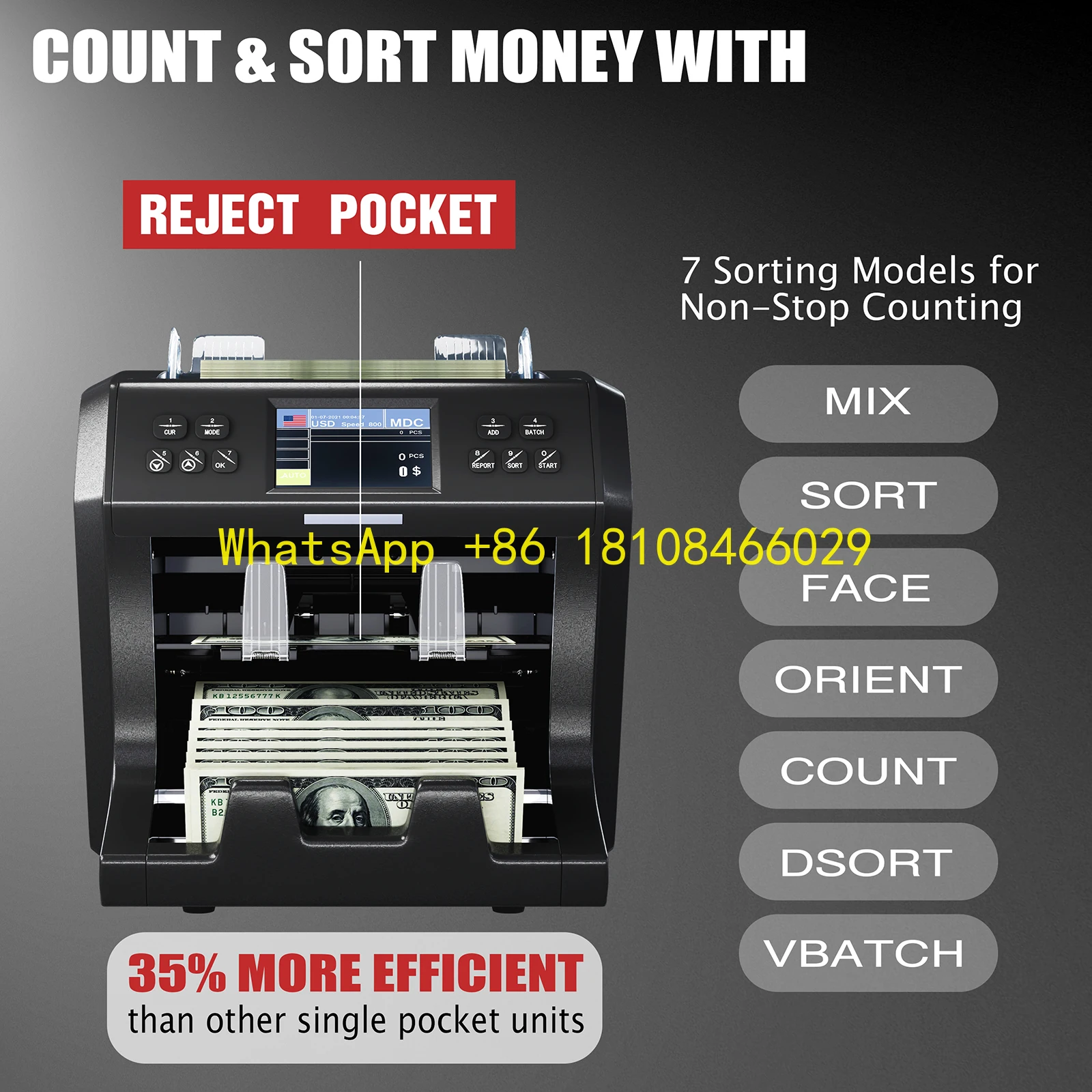 XAF AED KHR THB KRW USD Счетчик денег Счетчики купюр WT-800 CIS ed Машина для подсчета банкнот с номиналом валюты COP XOF
XAF AED KHR THB KRW USD Счетчик денег Счетчики купюр WT-800 CIS ed Машина для подсчета банкнот с номиналом валюты COP XOF