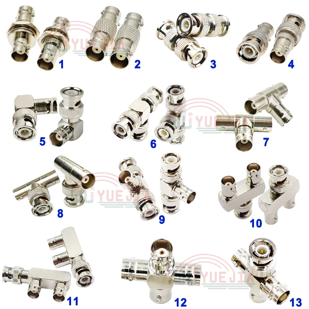 Q9 BNC Type Male Plug /Female Jack RF Adapter Straight Bulkhead 90°Degree Right Angle T Type 3/4 Way BNC RF Coax Connector Brass
Q9 BNC Type Male Plug /Female Jack RF Adapter Straight Bulkhead 90°Degree Right Angle T Type 3/4 Way BNC RF Coax Connector Brass