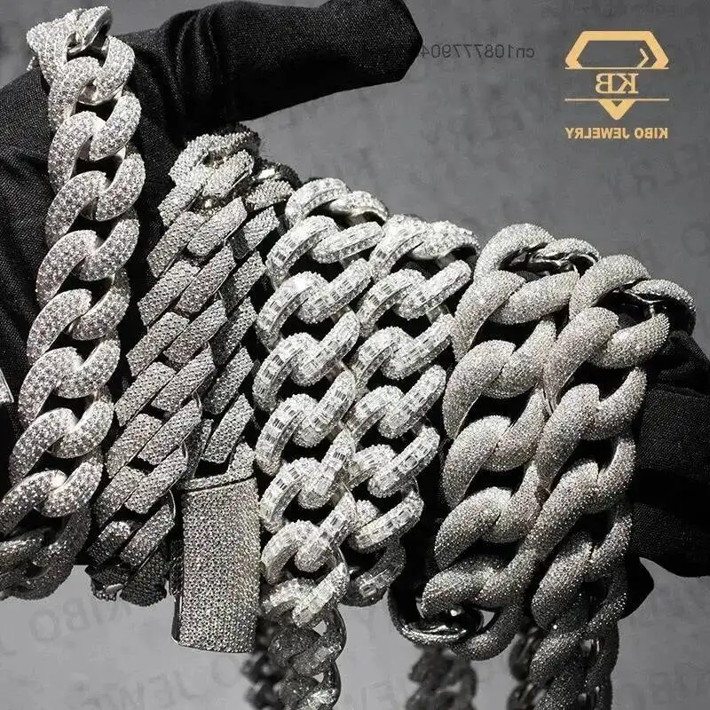 Hot Selling 8mm 10mm 12mm 15mm Moissanite Cuban Link Chain 925 Sterling Silver Hip Hop Jewelry Iced Out Diamond Cuban Link Chain
Hot Selling 8mm 10mm 12mm 15mm Moissanite Cuban Link Chain 925 Sterling Silver Hip Hop Jewelry Iced Out Diamond Cuban Link Chain