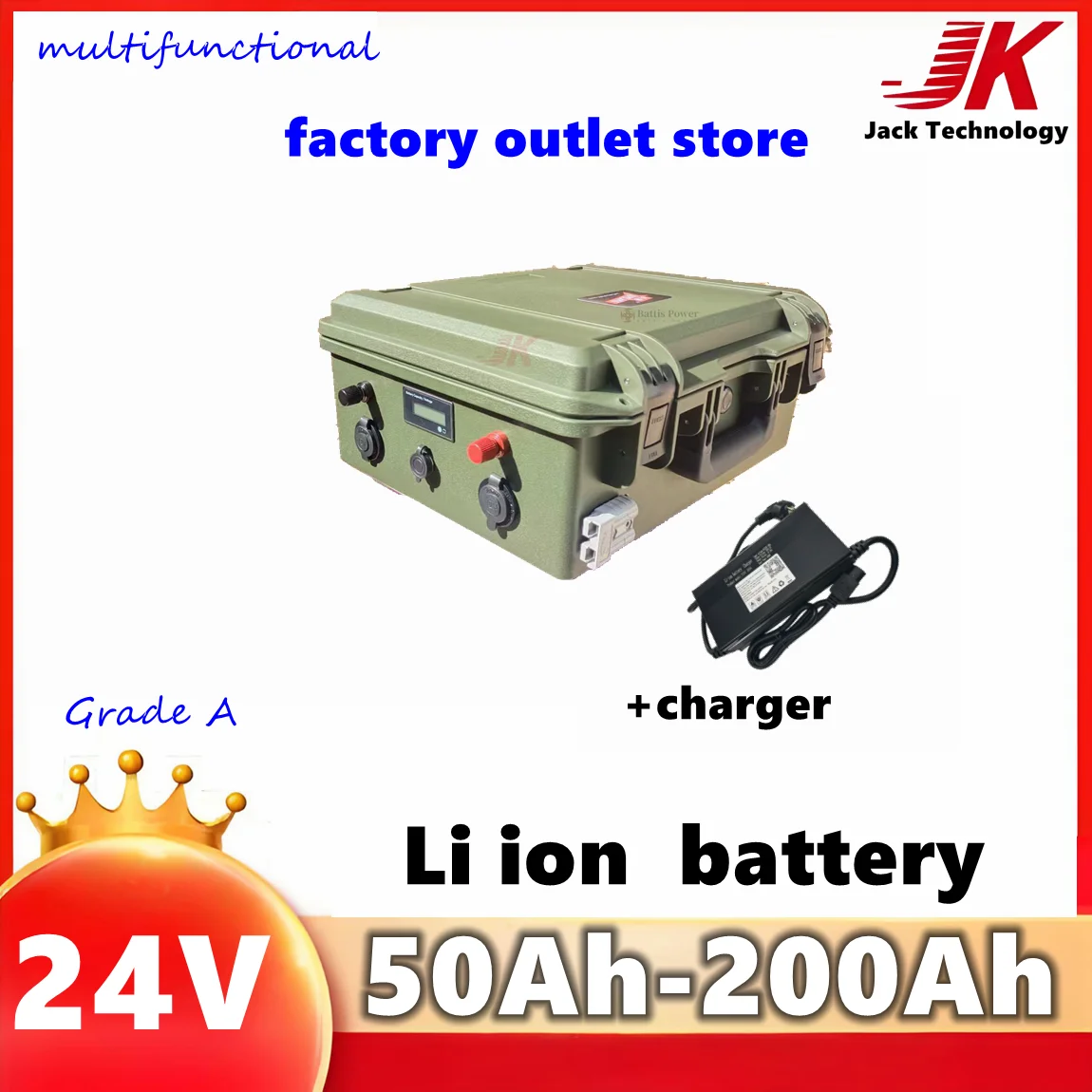 Waterproof 24V 50Ah 80Ah 100Ah 120Ah 150Ah 200Ah Lithium Li Ion Battery For RVInverter,Trolling Motor,Outdoor camping+Charger
Waterproof 24V 50Ah 80Ah 100Ah 120Ah 150Ah 200Ah Lithium Li Ion Battery For RVInverter,Trolling Motor,Outdoor camping+Charger