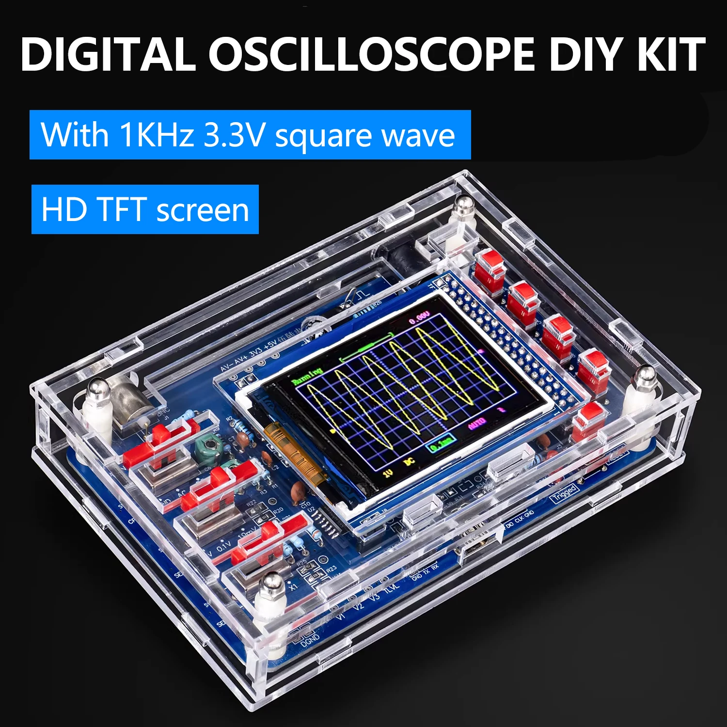 DSO138 Digital Oscilloscope Kit Electronic DIY Compatible STM32F103C8T6 Single Chip Microcomputer Welding Assembly
DSO138 Digital Oscilloscope Kit Electronic DIY Compatible STM32F103C8T6 Single Chip Microcomputer Welding Assembly