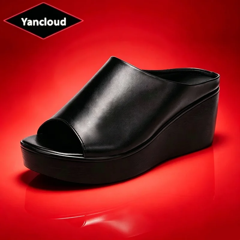 6cm Size 32-43 Comfortable Open Head Soft Leather Slippers Thick Platform Shoes 2026 Women's Med Heel Wedges Slides Office Beach
6cm Size 32-43 Comfortable Open Head Soft Leather Slippers Thick Platform Shoes 2026 Women's Med Heel Wedges Slides Office Beach