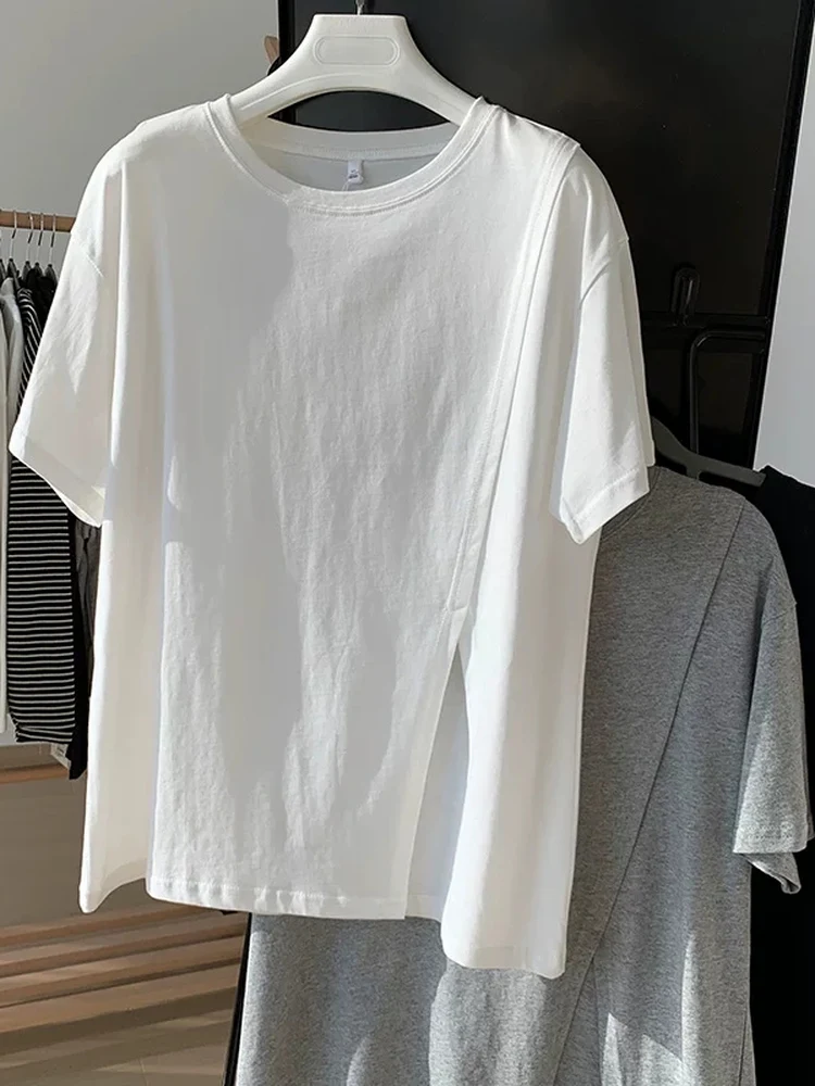Ele High Quali Color Asymmetrical Design ort Sve T-irt Women Summer Loose Slimming Casual Sle Small Size...
Ele High Quali Color Asymmetrical Design ort Sve T-irt Women Summer Loose Slimming Casual Sle Small Size...