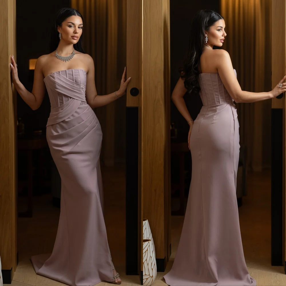 Customized Modern Style Matching Jersey Pleat Draped Mermaid Strapless Long Dresses Bespoke Occasion Dresses Exquisite Formal
Customized Modern Style Matching Jersey Pleat Draped Mermaid Strapless Long Dresses Bespoke Occasion Dresses Exquisite Formal