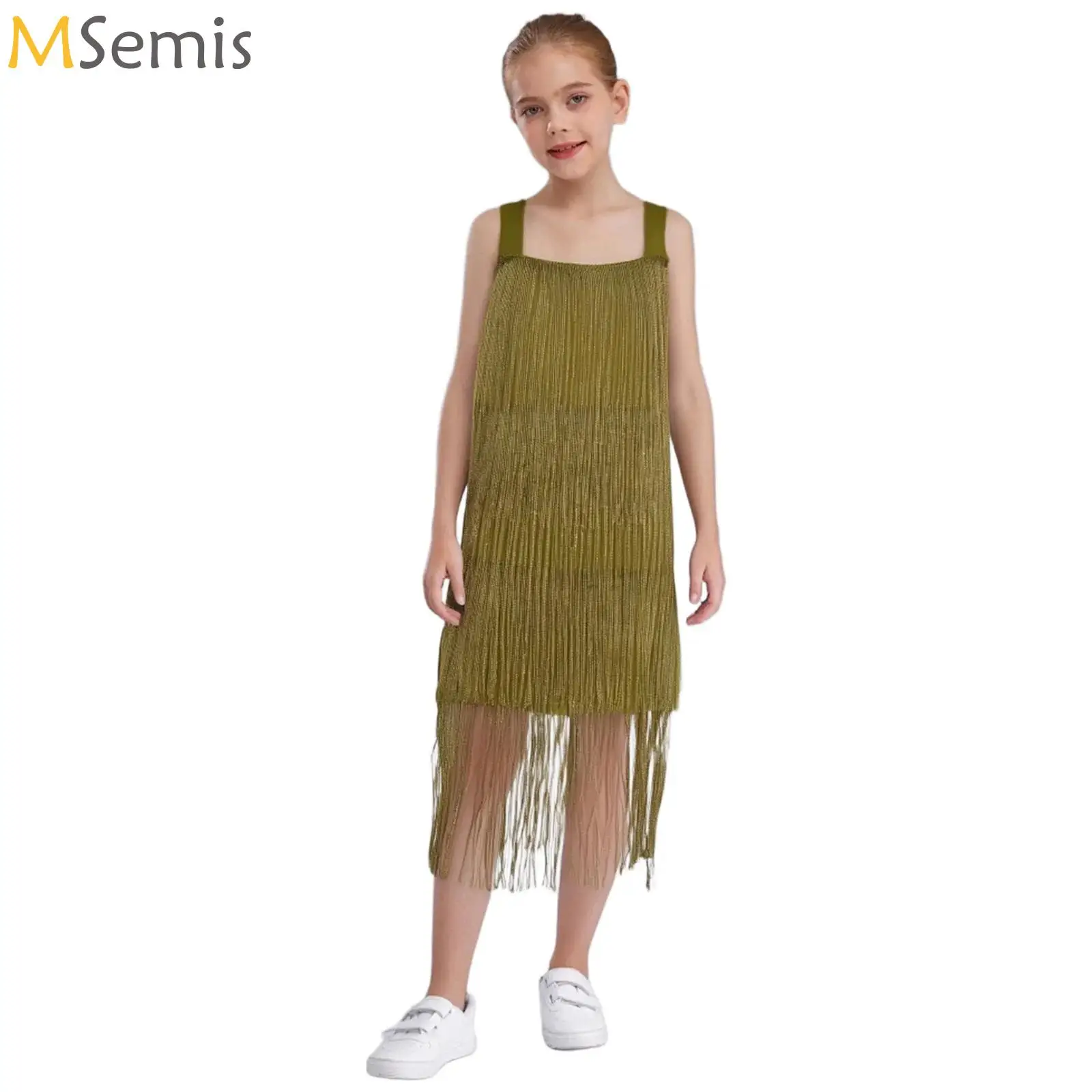Kid's Girls Flapper Dress Shimmering Tiered Fringe Latin Dance Birthday Party Dress Tassel Tango Ballroom Performance Costume
Kid's Girls Flapper Dress Shimmering Tiered Fringe Latin Dance Birthday Party Dress Tassel Tango Ballroom Performance Costume