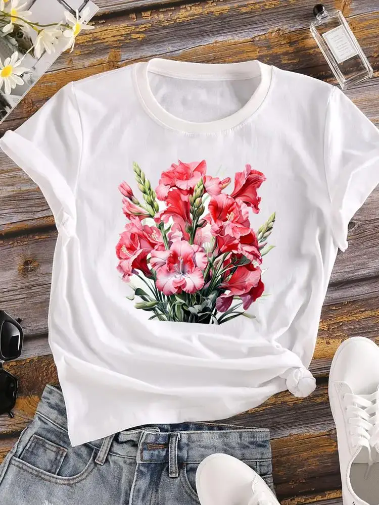 Trend Flower Cute Short Sleeve Tee Casual Fashion O-neck Clothes Printed Clothing Top For Women T Shirt Graphic T-shirts
Trend Flower Cute Short Sleeve Tee Casual Fashion O-neck Clothes Printed Clothing Top For Women T Shirt Graphic T-shirts