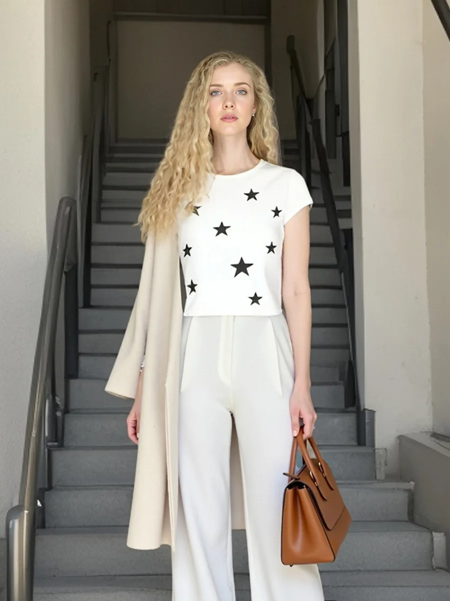 Retro 2000s Stars Print Baby Tees Women's Short Sleeve Crew Neck Slim Crop Tops Casual Street T-Shirts Aesthetic Clothes
Retro 2000s Stars Print Baby Tees Women's Short Sleeve Crew Neck Slim Crop Tops Casual Street T-Shirts Aesthetic Clothes