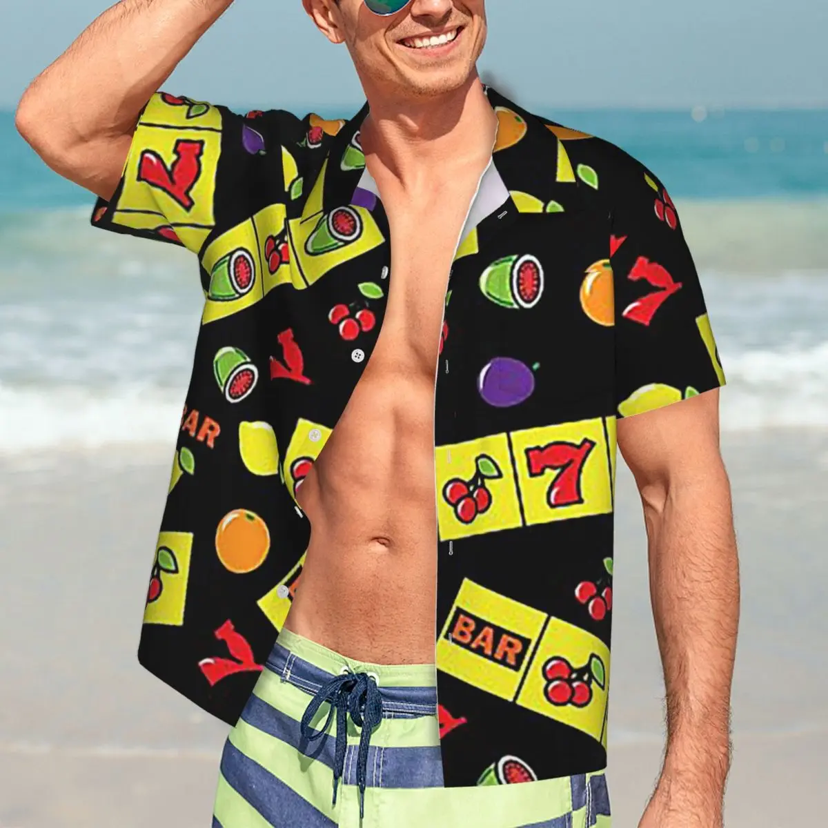 Casino Lucky Slots Cherry Melon Lemon Fruit Hawaiian Shirts Fashion Men Short Sleeve Shirt for Summer Beach Men's Button Tops
Casino Lucky Slots Cherry Melon Lemon Fruit Hawaiian Shirts Fashion Men Short Sleeve Shirt for Summer Beach Men's Button Tops
