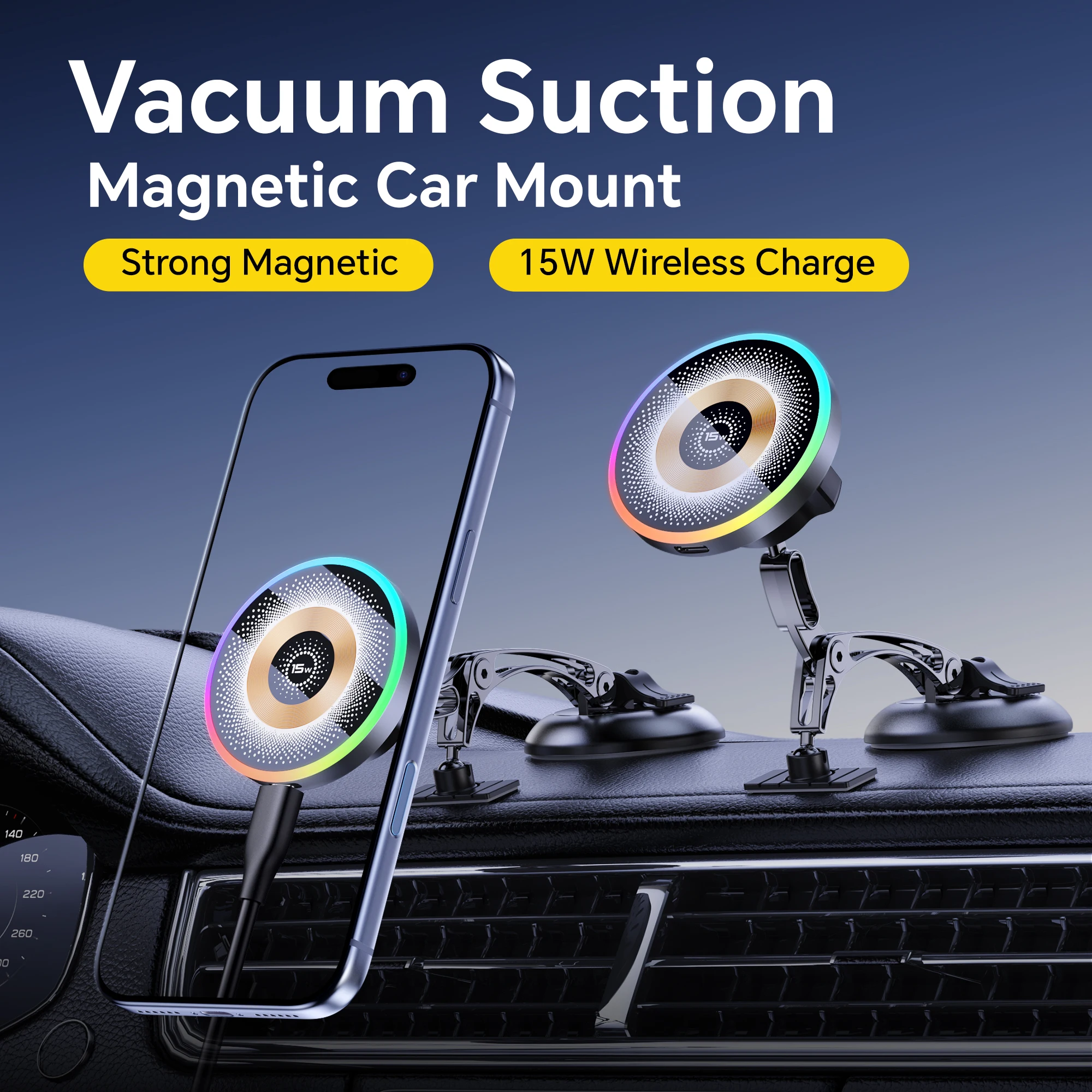 Vacuum Nano Glue N52 Strong Magnet Car Mount Magnetic 15W Charger Wireless Car Phone Holder Bracket RGB Light For iPhone 17 16
Vacuum Nano Glue N52 Strong Magnet Car Mount Magnetic 15W Charger Wireless Car Phone Holder Bracket RGB Light For iPhone 17 16