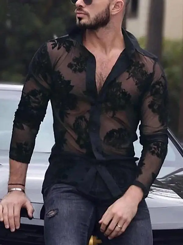 Men's Breathable Lace Long Shirt Transparent Thin Summer Casual Pure Color Inner Wear Comfortable Fit Long Sleeve Other
Men's Breathable Lace Long Shirt Transparent Thin Summer Casual Pure Color Inner Wear Comfortable Fit Long Sleeve Other