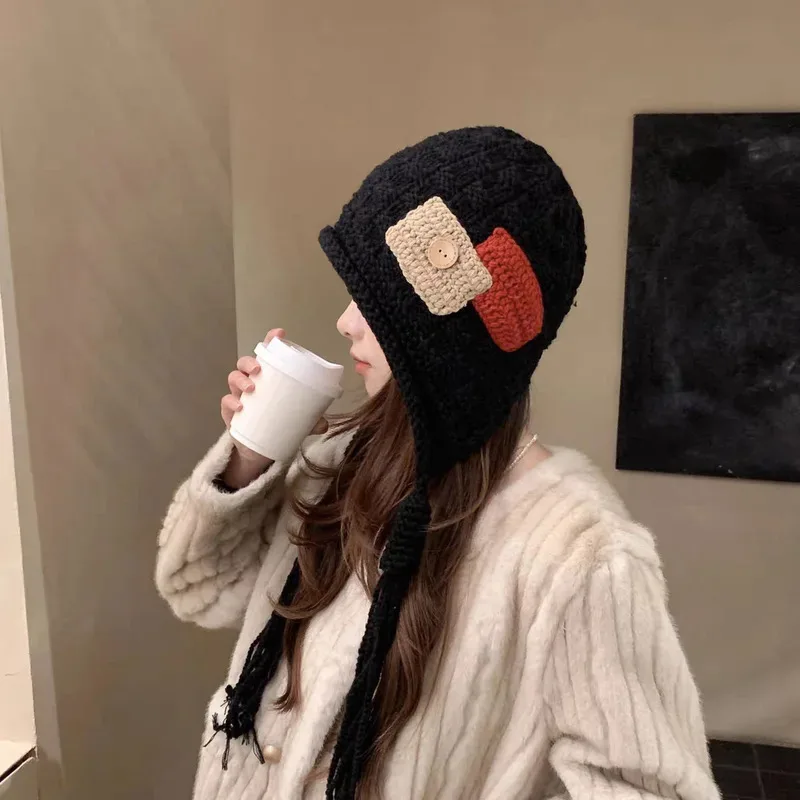 Handmade Knitted Hat for Women Winter Warm Woolen Ear Protection Cap Lady Female Korean Crochet Pullover Hats
Handmade Knitted Hat for Women Winter Warm Woolen Ear Protection Cap Lady Female Korean Crochet Pullover Hats