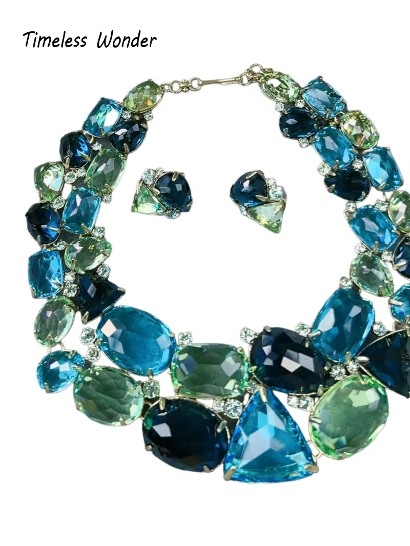 Timeless Wonder Fancy Crystal Geo Cut Statement Necklace N Button Earrings Women Designer Fine Jewelry Set Runway Rare Top 7524
Timeless Wonder Fancy Crystal Geo Cut Statement Necklace N Button Earrings Women Designer Fine Jewelry Set Runway Rare Top 7524