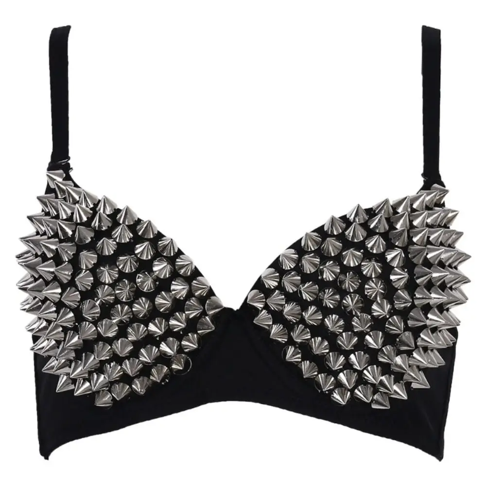 Fashion Silver Rivets Women's Bras Top Sexy Push Up Gothic Bra Punk Rave Bralette Lingerie Nightclub Party Bar
Fashion Silver Rivets Women's Bras Top Sexy Push Up Gothic Bra Punk Rave Bralette Lingerie Nightclub Party Bar