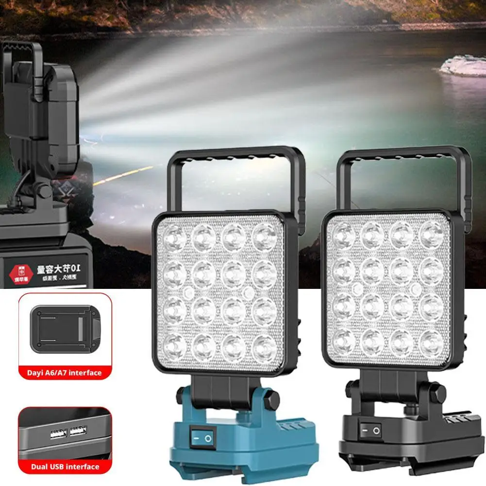 For With USB Work Light 18V Lithium Battery Camping Lamp LED Lantern Outdoor Flashlight Spotlight Emergency Tool Lights
For With USB Work Light 18V Lithium Battery Camping Lamp LED Lantern Outdoor Flashlight Spotlight Emergency Tool Lights