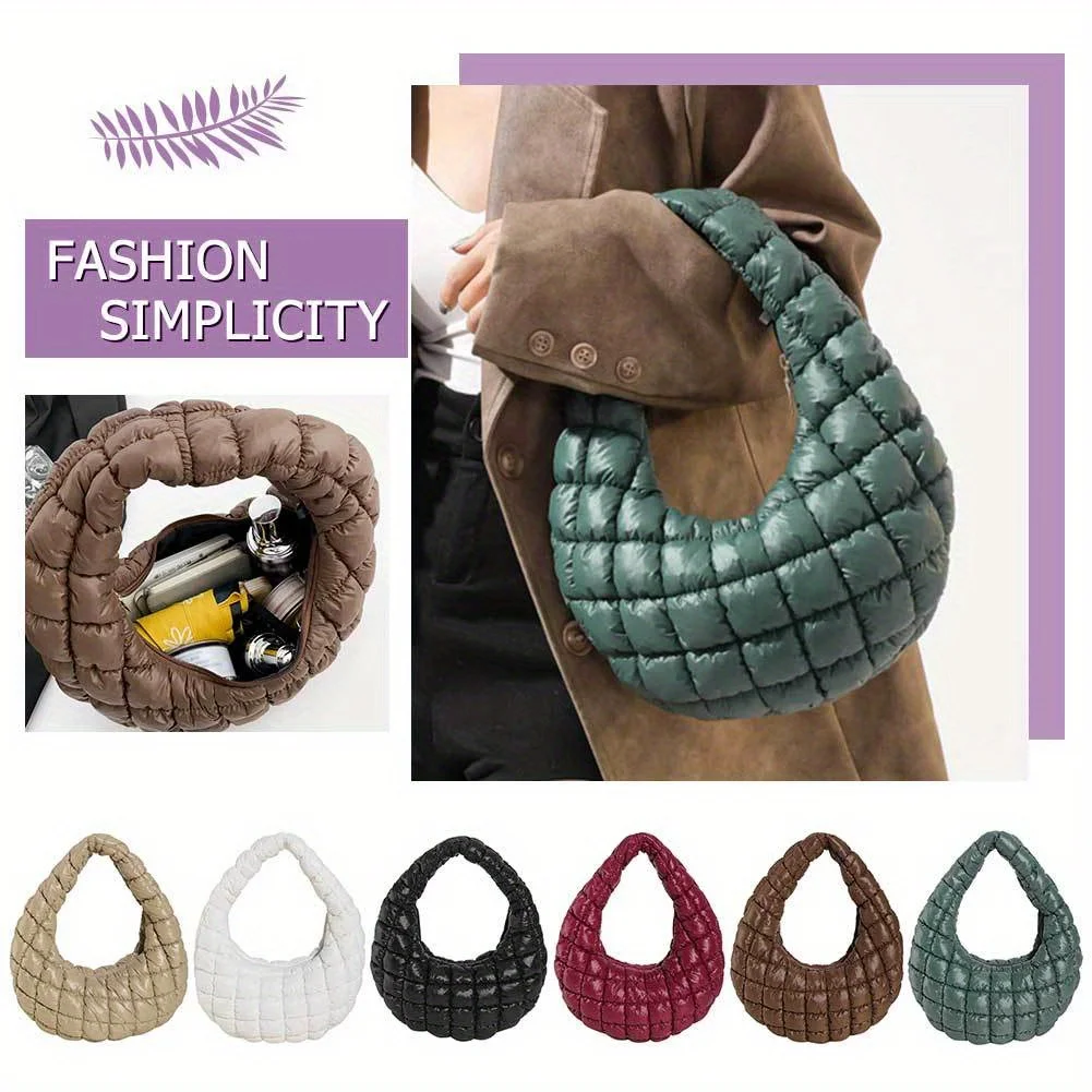 Quilted Tote Handbag, Cloud Pleated Hobo Bag, Lightweight Soft Shoulder Bag & Purse
Quilted Tote Handbag, Cloud Pleated Hobo Bag, Lightweight Soft Shoulder Bag & Purse