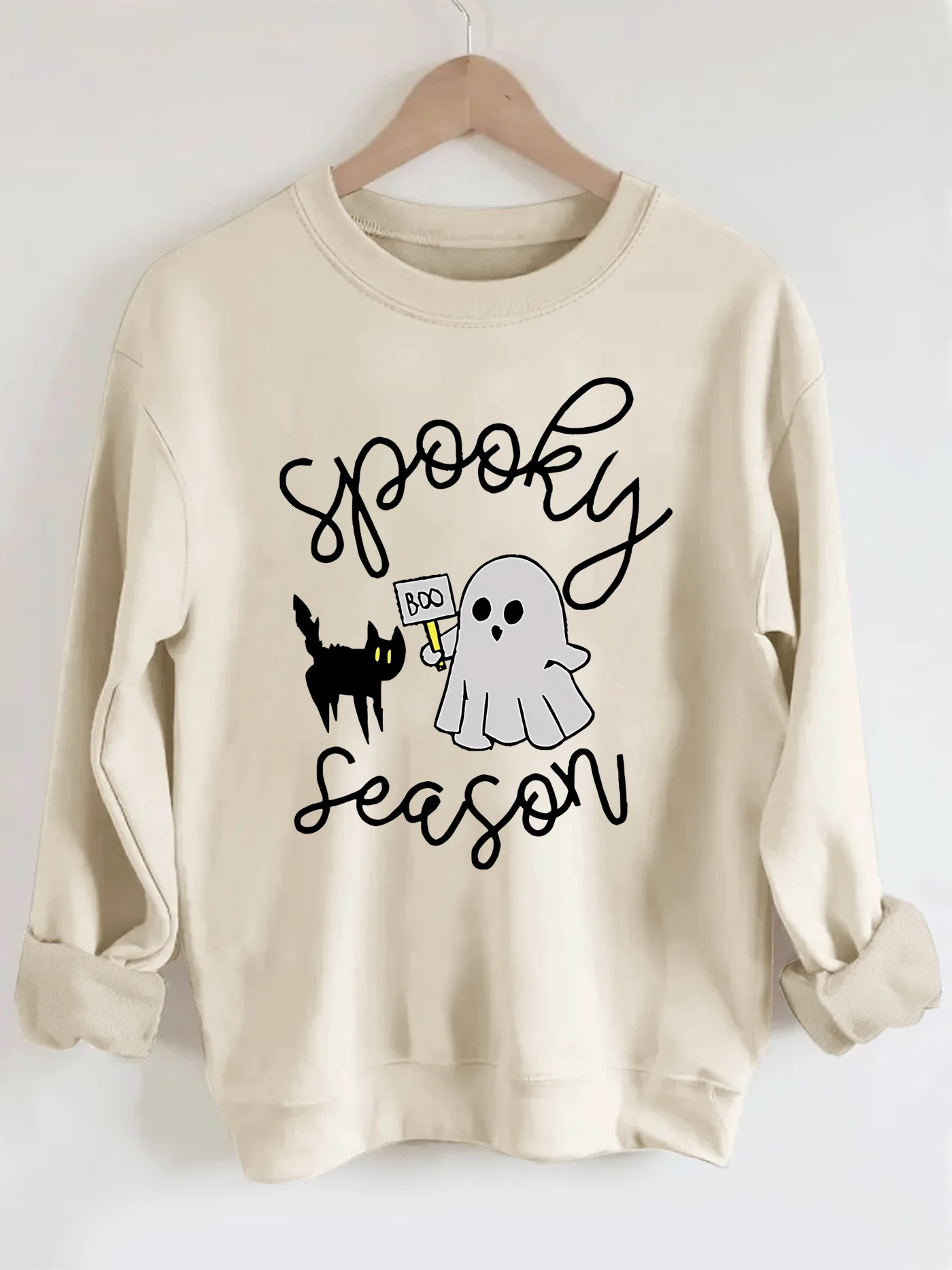 Halloween print washed sweatshirt, crew neck casual washed sweatshirt for winter & fall, women's clothing
Halloween print washed sweatshirt, crew neck casual washed sweatshirt for winter & fall, women's clothing