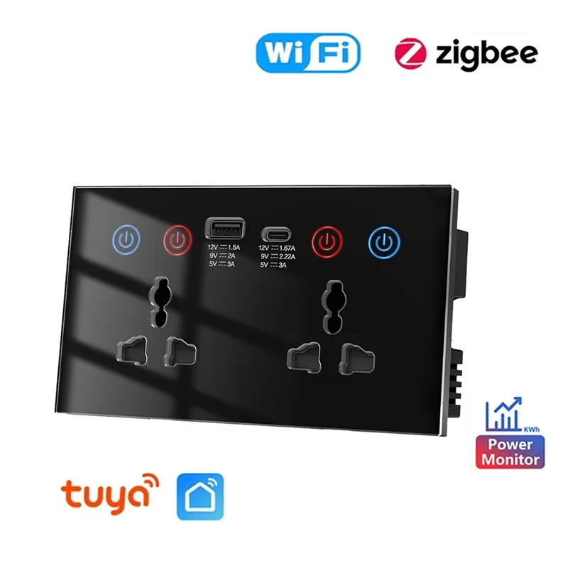 AAAC-EU UK US Universal Plug /Wifi Smart Socket Switch With USB And Type-C Port Outlet Smart Life Via Alexa Home
AAAC-EU UK US Universal Plug /Wifi Smart Socket Switch With USB And Type-C Port Outlet Smart Life Via Alexa Home