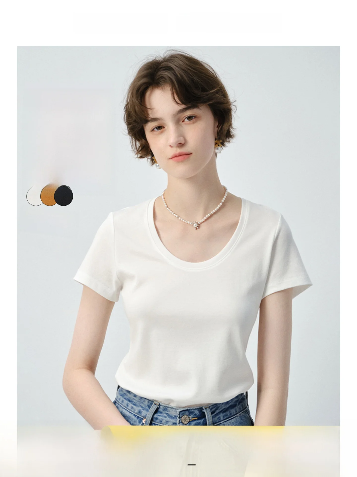 7A Antibacterial Large Size Women's T-Shirt round Neck Short Sleeve Inner Wear Summer Pure Color Shoulder Width Regular Fit C...
7A Antibacterial Large Size Women's T-Shirt round Neck Short Sleeve Inner Wear Summer Pure Color Shoulder Width Regular Fit C...