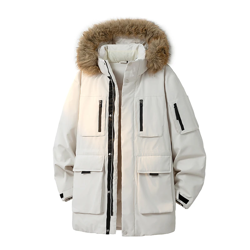 2025 Winter Long Hooded Parkas Men Solid Color Fur Collar Detachable Cargo Parka Jackets Mens Thick Warm Windproof Casual Coats
2025 Winter Long Hooded Parkas Men Solid Color Fur Collar Detachable Cargo Parka Jackets Mens Thick Warm Windproof Casual Coats