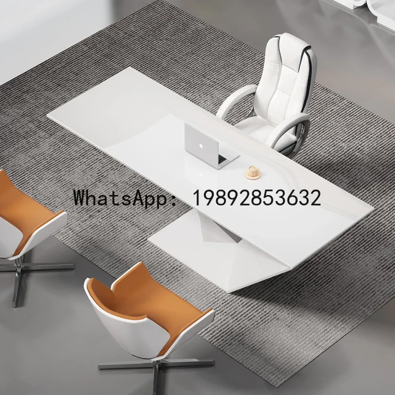 T20- Simple Modern White Lacquer Creative Fashion Executive Desk Irregular Shape
T20- Simple Modern White Lacquer Creative Fashion Executive Desk Irregular Shape