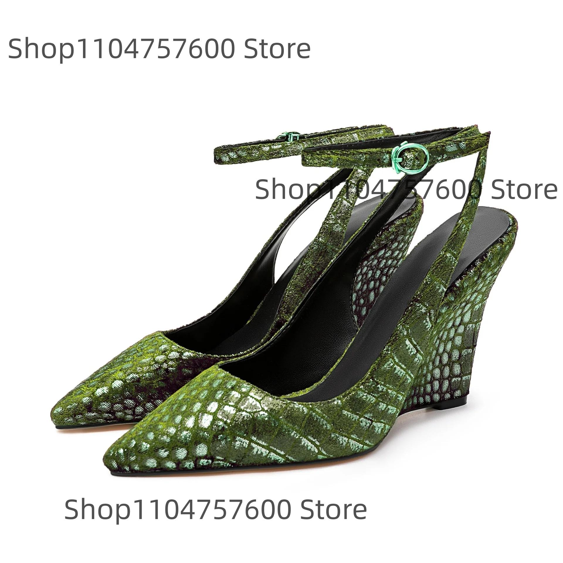 Women's Crocodile-Print Wedge Heels Ankle Strap Design Shoes Pointed Toe Wedge Heel Elegant Office Casual Ladies Street Sandals
Women's Crocodile-Print Wedge Heels Ankle Strap Design Shoes Pointed Toe Wedge Heel Elegant Office Casual Ladies Street Sandals
