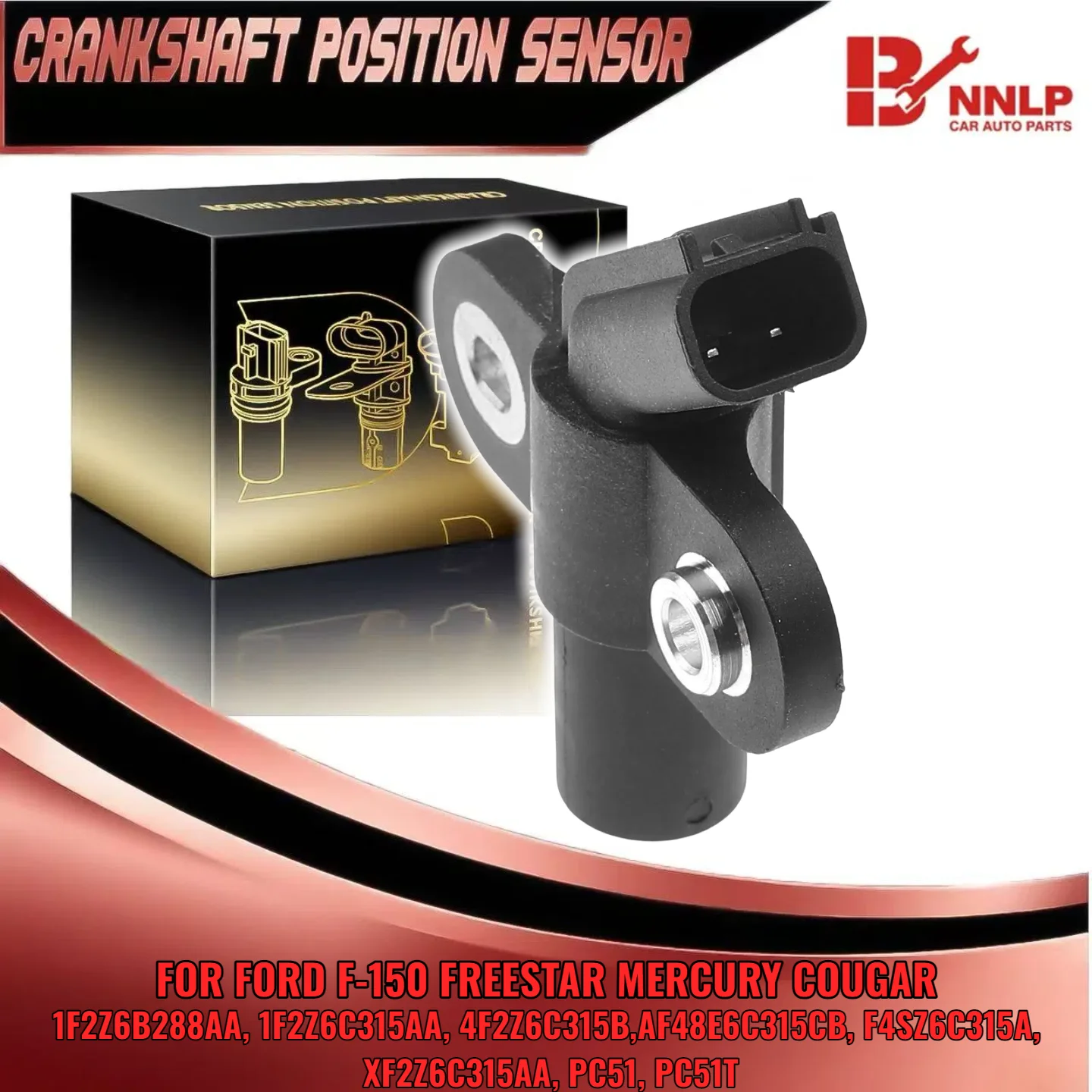 Engine Crankshaft Position Sensor for Ford F-150 Mustang Mercury Monterey 04-07 PC51 PC51T 1F2Z6B288AA 4F2Z6C315B 
Engine Crankshaft Position Sensor for Ford F-150 Mustang Mercury Monterey 04-07 PC51 PC51T 1F2Z6B288AA 4F2Z6C315B