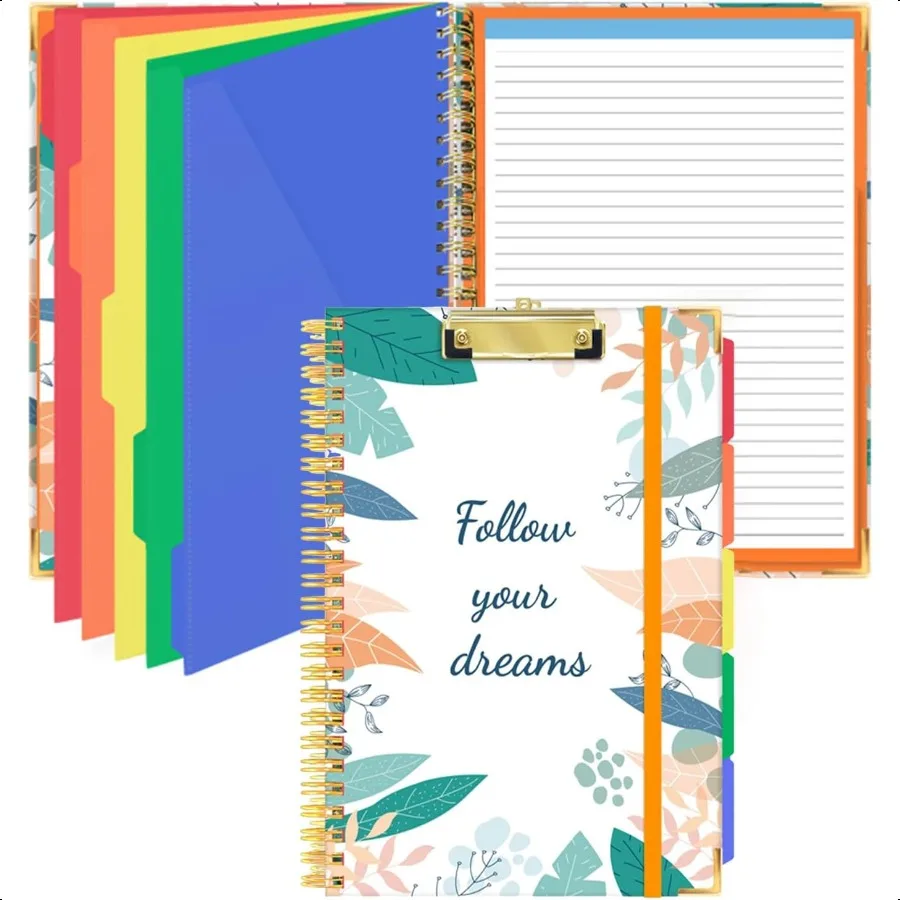 Clipboard Folio with Refillable Lined Notepad 12.8x9.5in Clipboard Folder with 5 Dividers 10 Pockets Spiral Clipboards Folio wi
Clipboard Folio with Refillable Lined Notepad 12.8x9.5in Clipboard Folder with 5 Dividers 10 Pockets Spiral Clipboards Folio wi